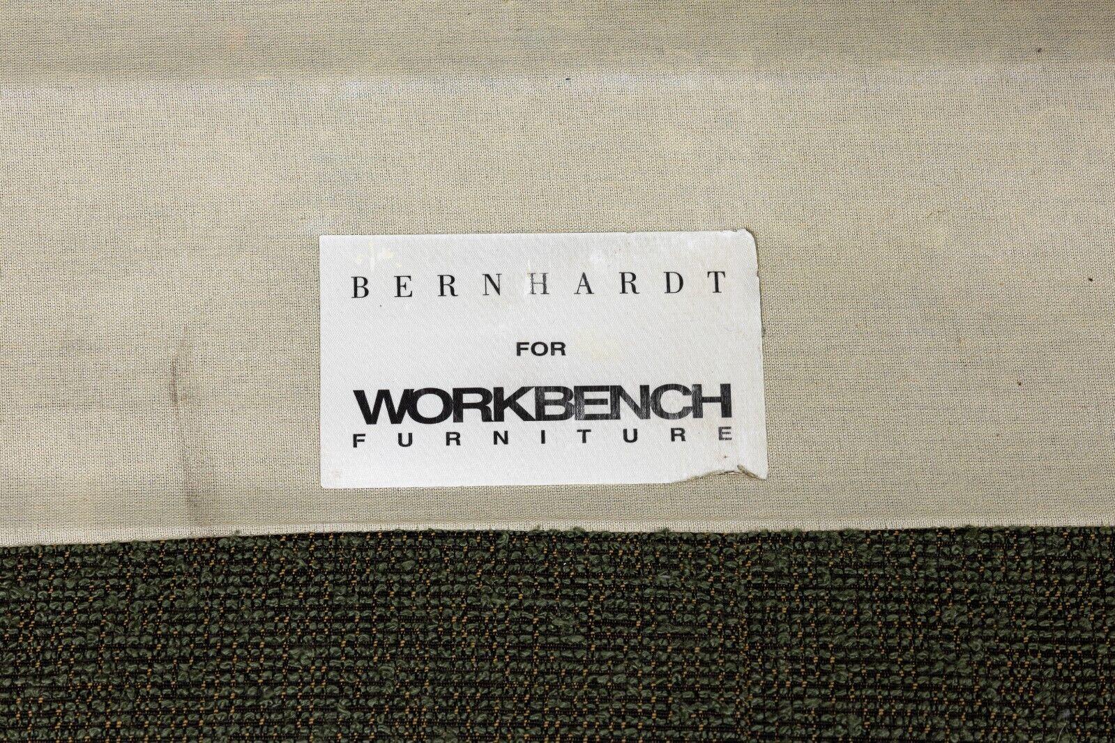 Contemporary Bernhardt Taupe Green Sectional W Ottoman for Workbench Furniture 5