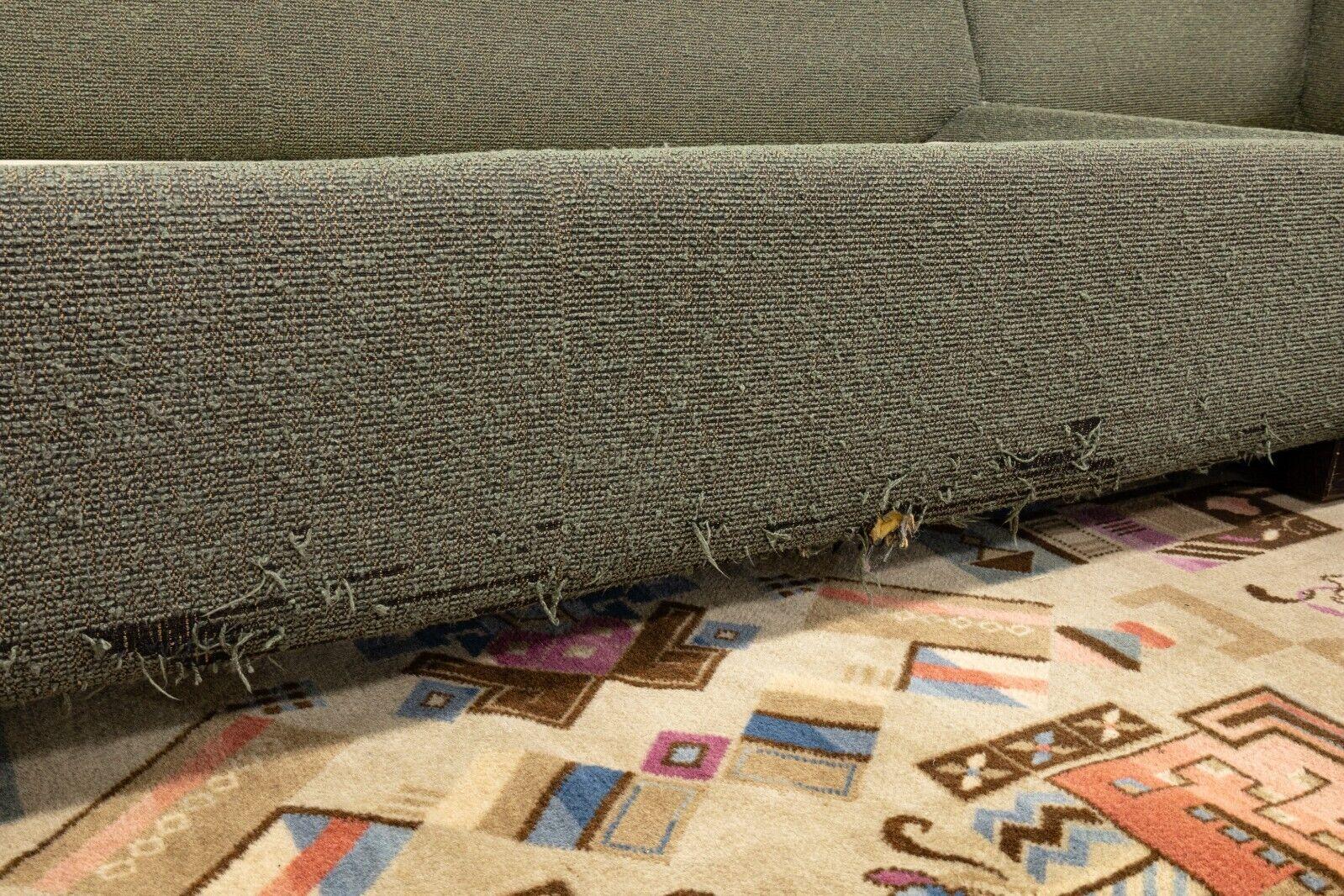 Contemporary Bernhardt Taupe Green Sectional W Ottoman for Workbench Furniture 6