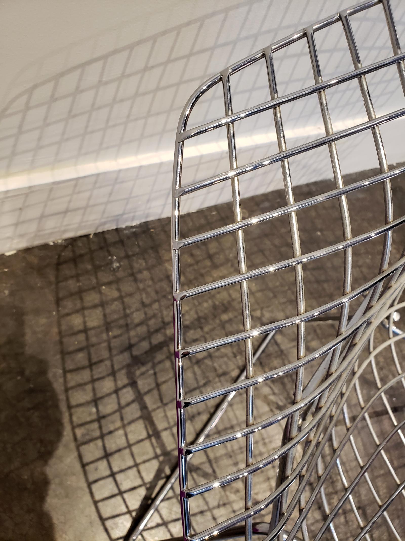 Contemporary Bertoia Diamond Chair Steel Wire Frame Purple Upholstery 2