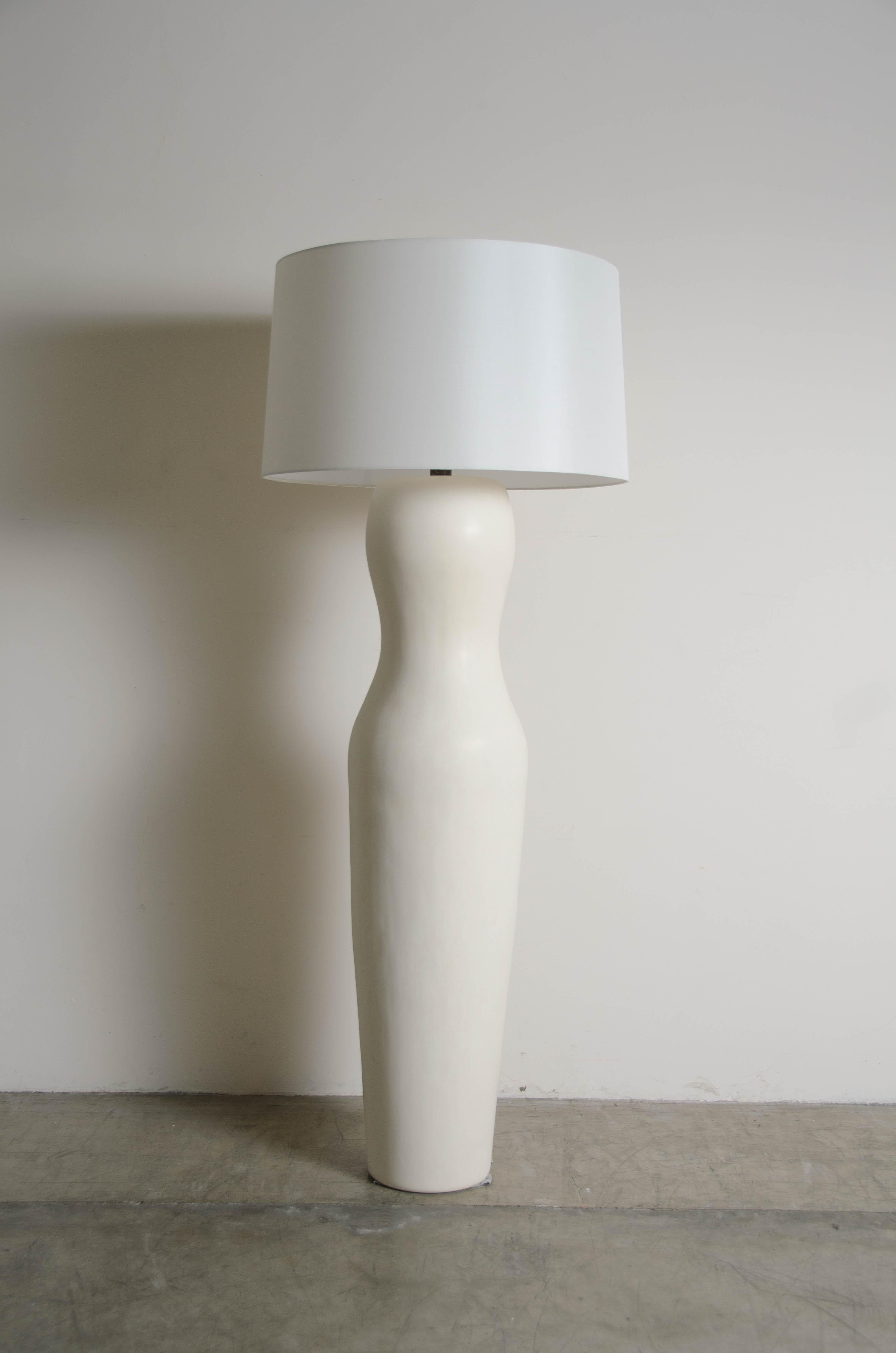 Minimalist Contemporary Besame Floor Lamp in Cream Lacquer by Robert Kuo