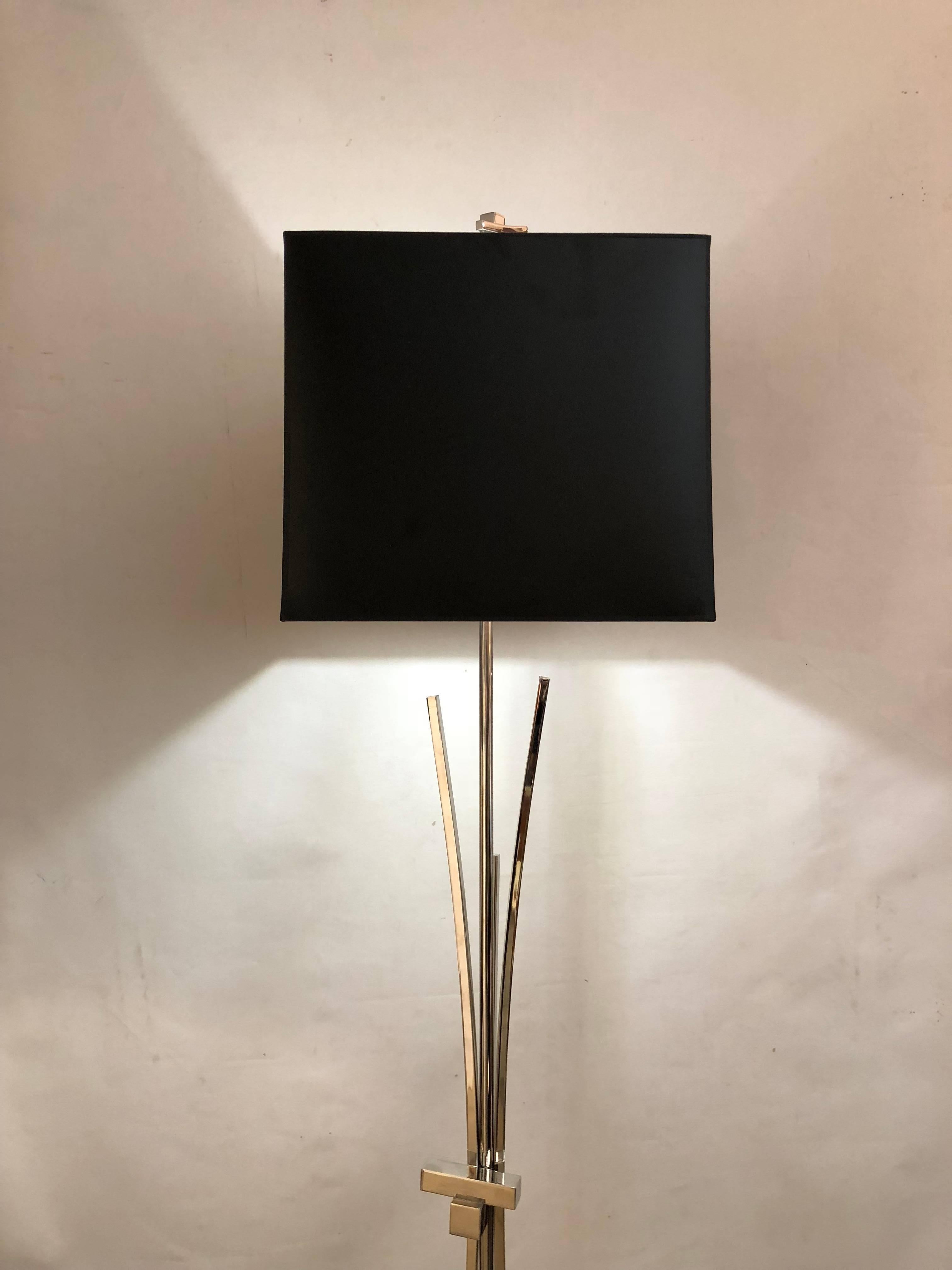 Contemporary Bespoke Italian Abstract Design Meccano Nickel Floor Lamp For Sale 2