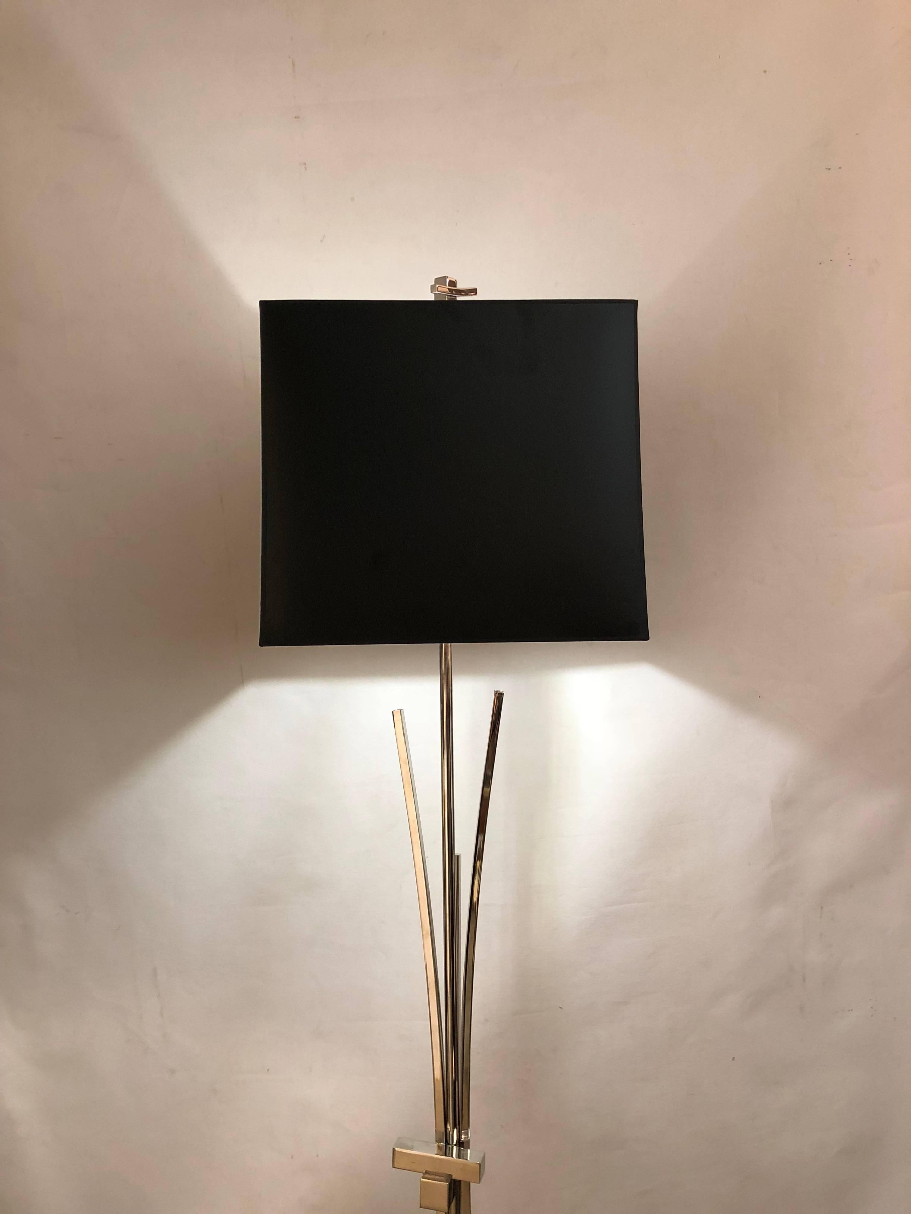 Contemporary Bespoke Italian Abstract Design Meccano Nickel Floor Lamp For Sale 4