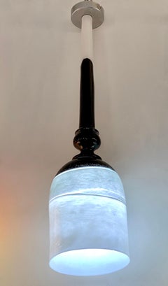 Contemporary Bespoke Italian Organic Black White Grey Murano Glass Pendant Light