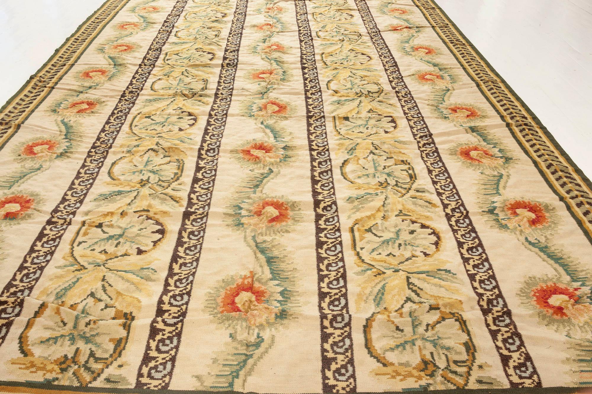 Hand-Knotted Contemporary Bessarabian Floral Design Handmade Wool Rug by Doris Leslie Blau For Sale