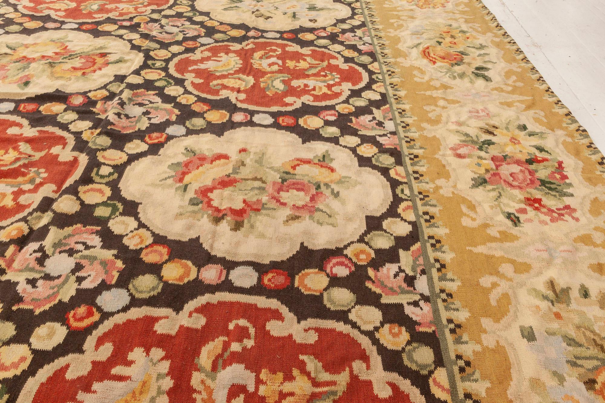 Hand-Knotted Contemporary Bessarabian Floral Design Wool Rug by Doris Leslie Blau For Sale
