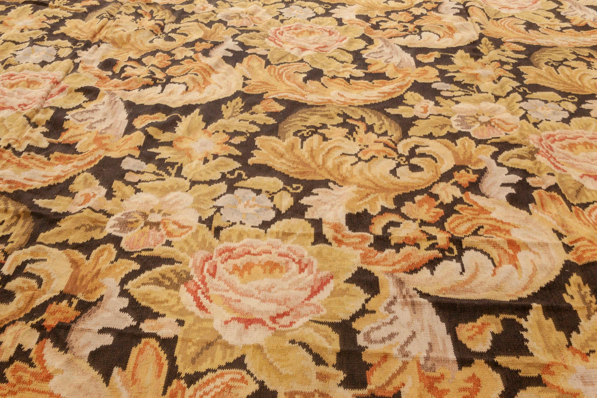Hand-Knotted Contemporary Bessarabian Floral Flat Weave Rug by Doris Leslie Blau For Sale