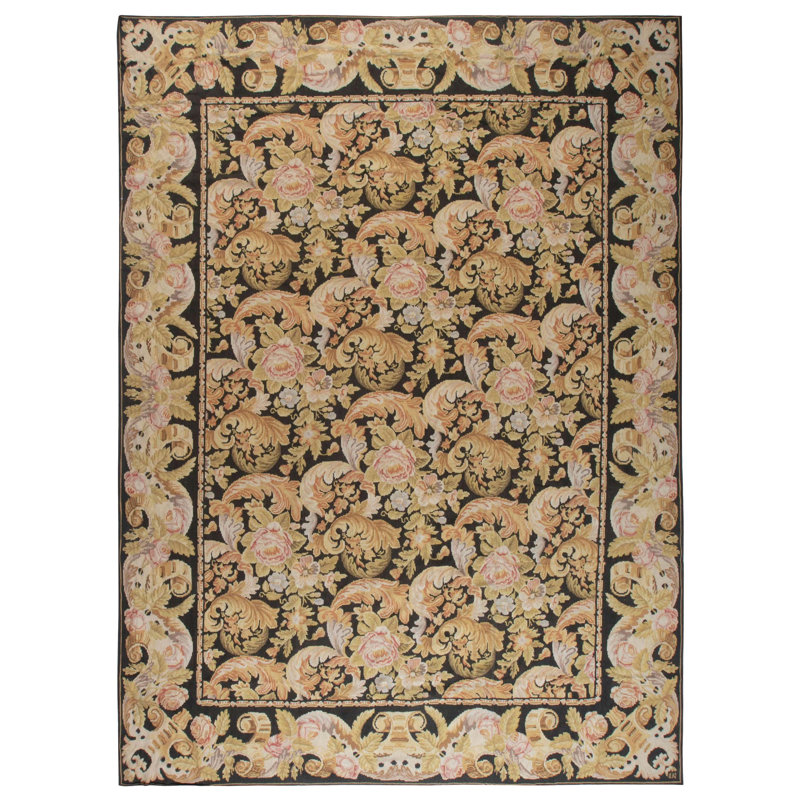 Zeitgenössischer bessarabischer Flachgewebe-Teppich mit Blumenmuster von Doris Leslie Blau