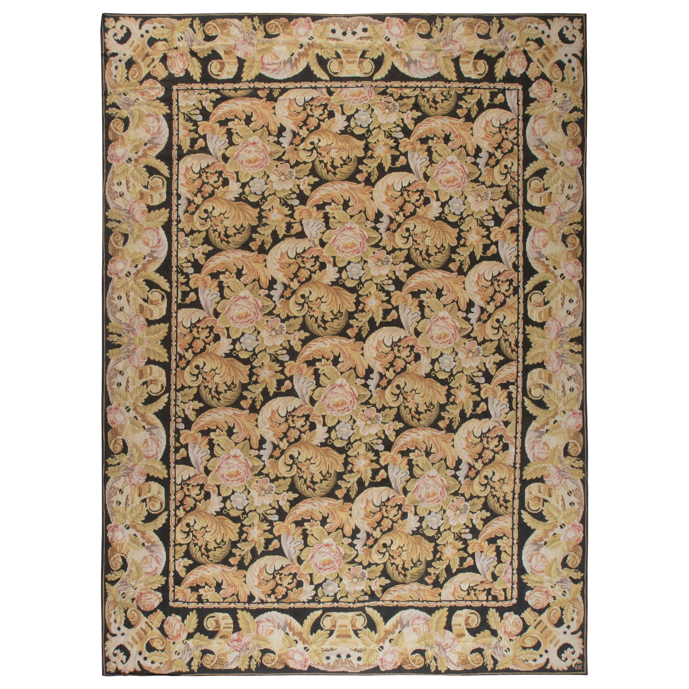 Contemporary Bessarabian Floral Flat Weave Rug by Doris Leslie Blau