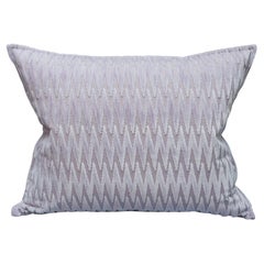 Contemporary Bevilacqua Lilac Silk Velvet Pillow In Zig Zag Pattern