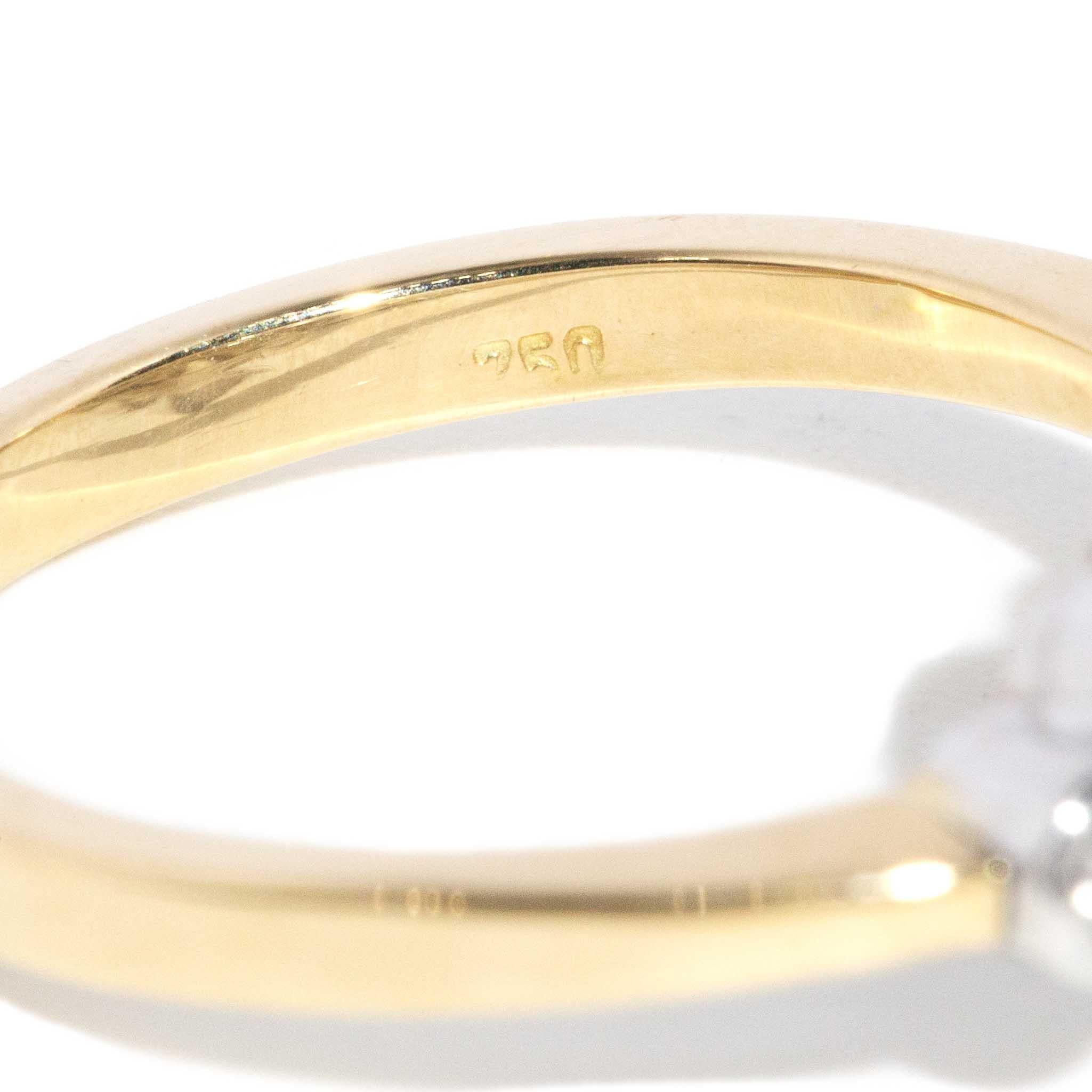 Brilliant Cut Contemporary Bezel Diamond Cluster Ring 18 Carat Yellow & White Gold For Sale