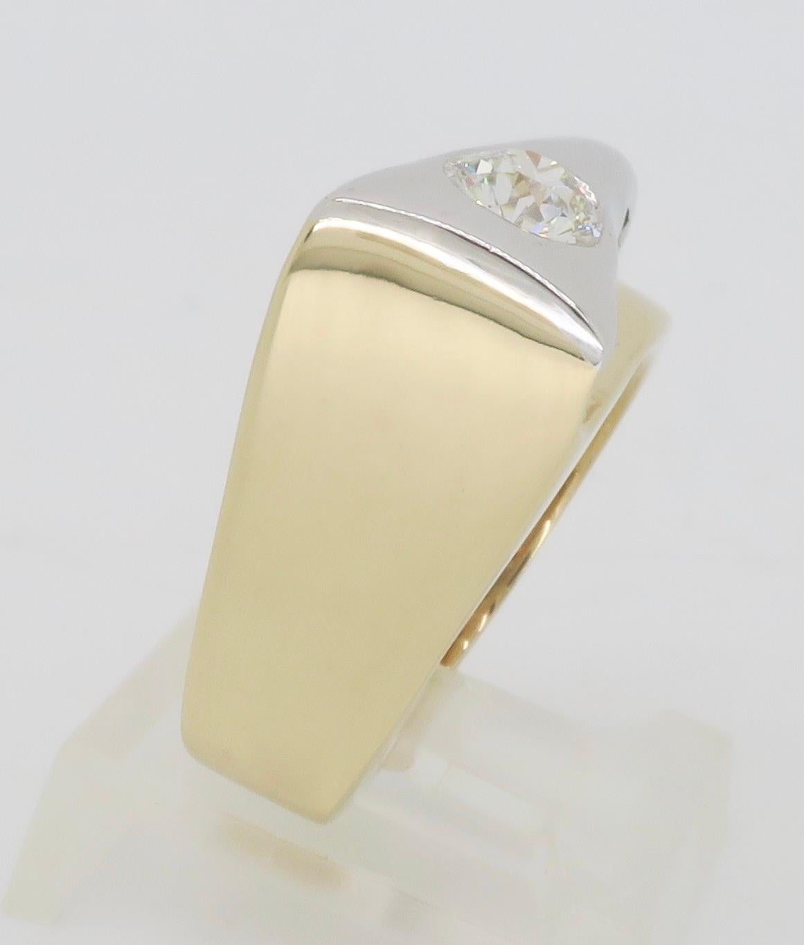 Contemporary Bezel Set Two-Tone Diamond Ring 7