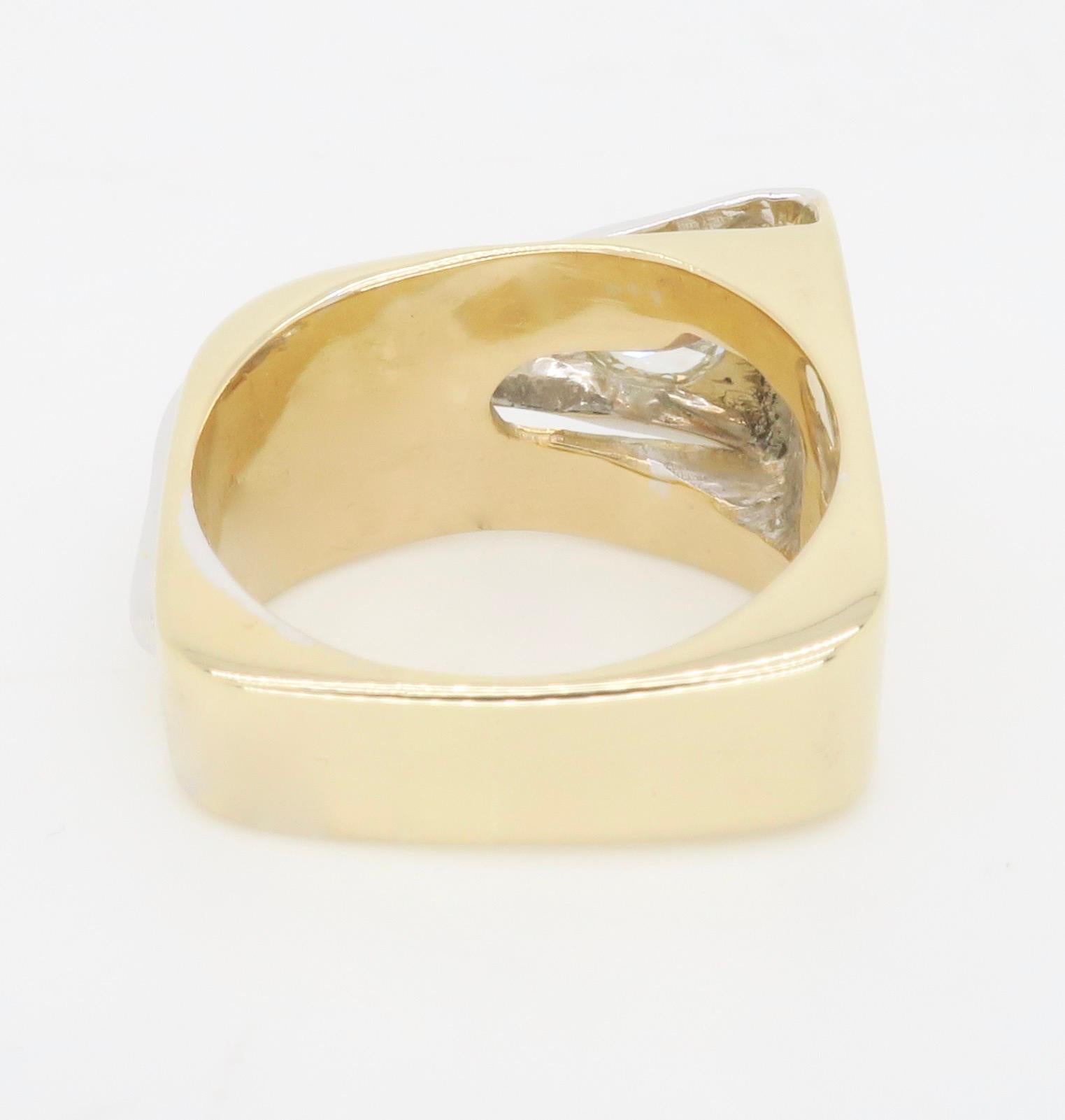 Contemporary Bezel Set Two-Tone Diamond Ring 12