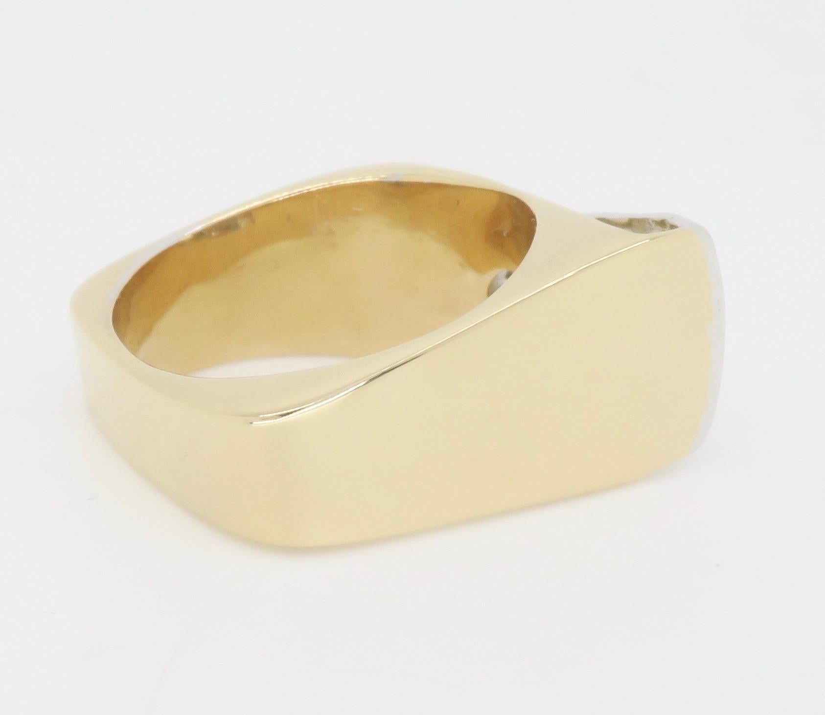 Contemporary Bezel Set Two-Tone Diamond Ring 13