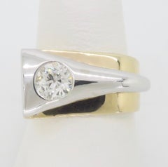 Contemporary Bezel Set Two-Tone Diamond Ring