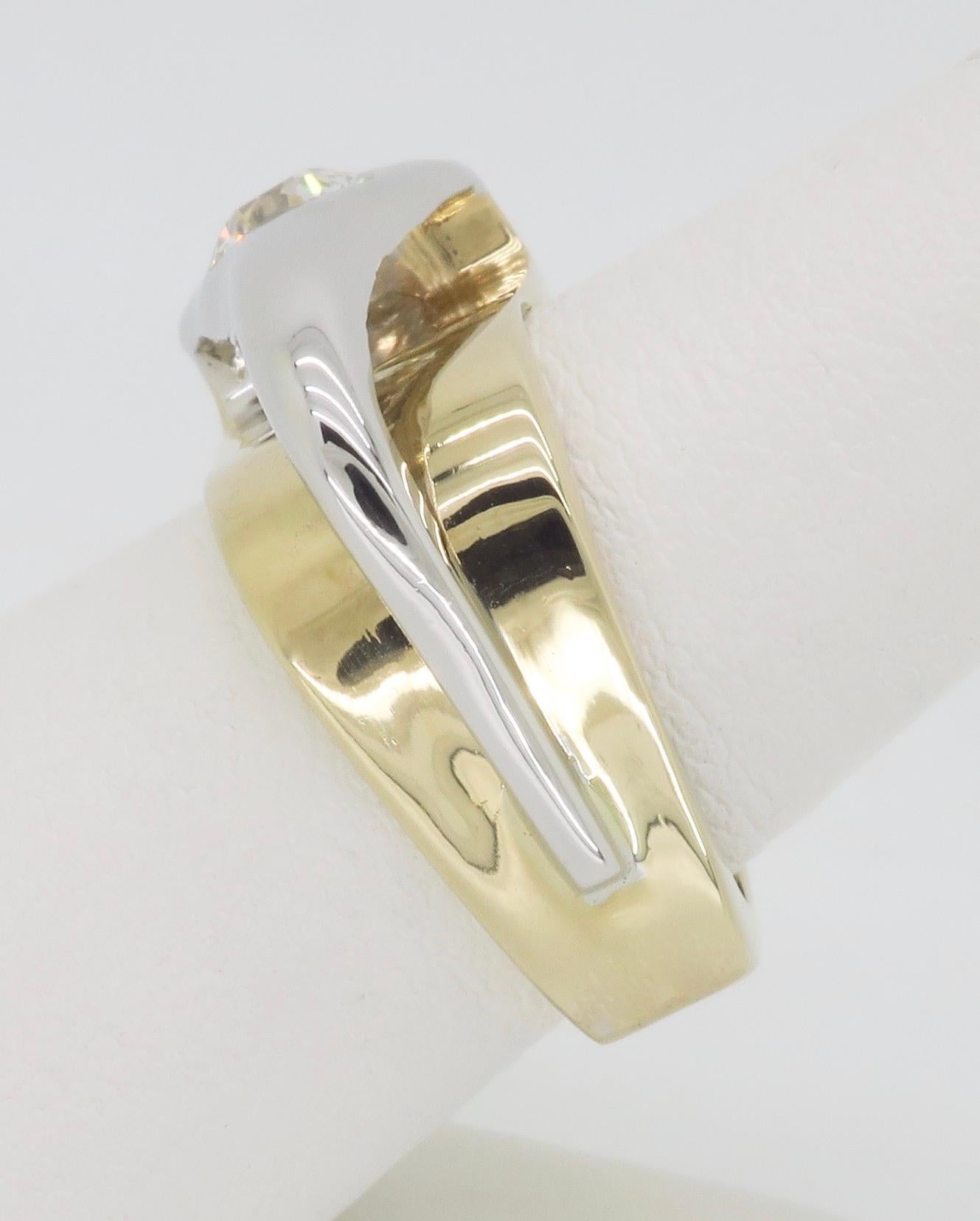 Contemporary Bezel Set Two-Tone Diamond Ring 1