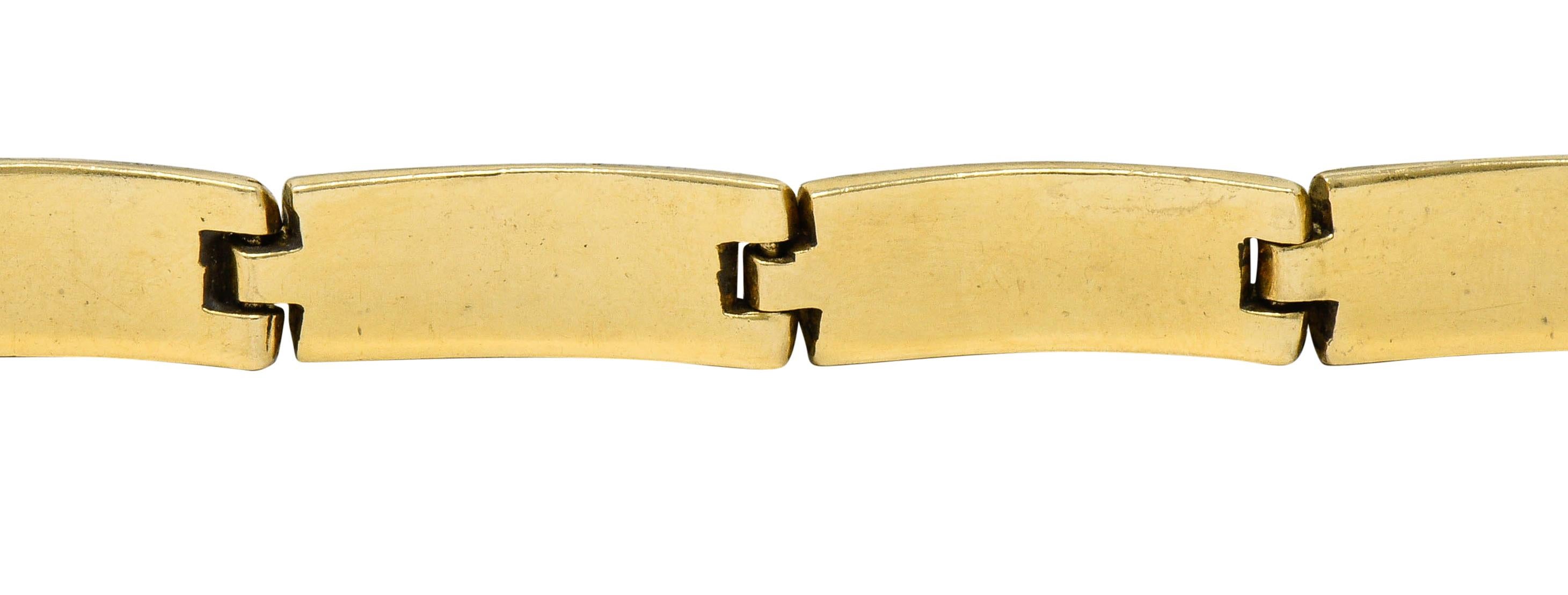 Contemporary B.G. Mudd Turquoise Inlay 14 Karat Gold Link Bracelet 2