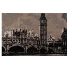Contemporary Big Ben Design Handwoven Wool Rug by Doris Leslie Blau