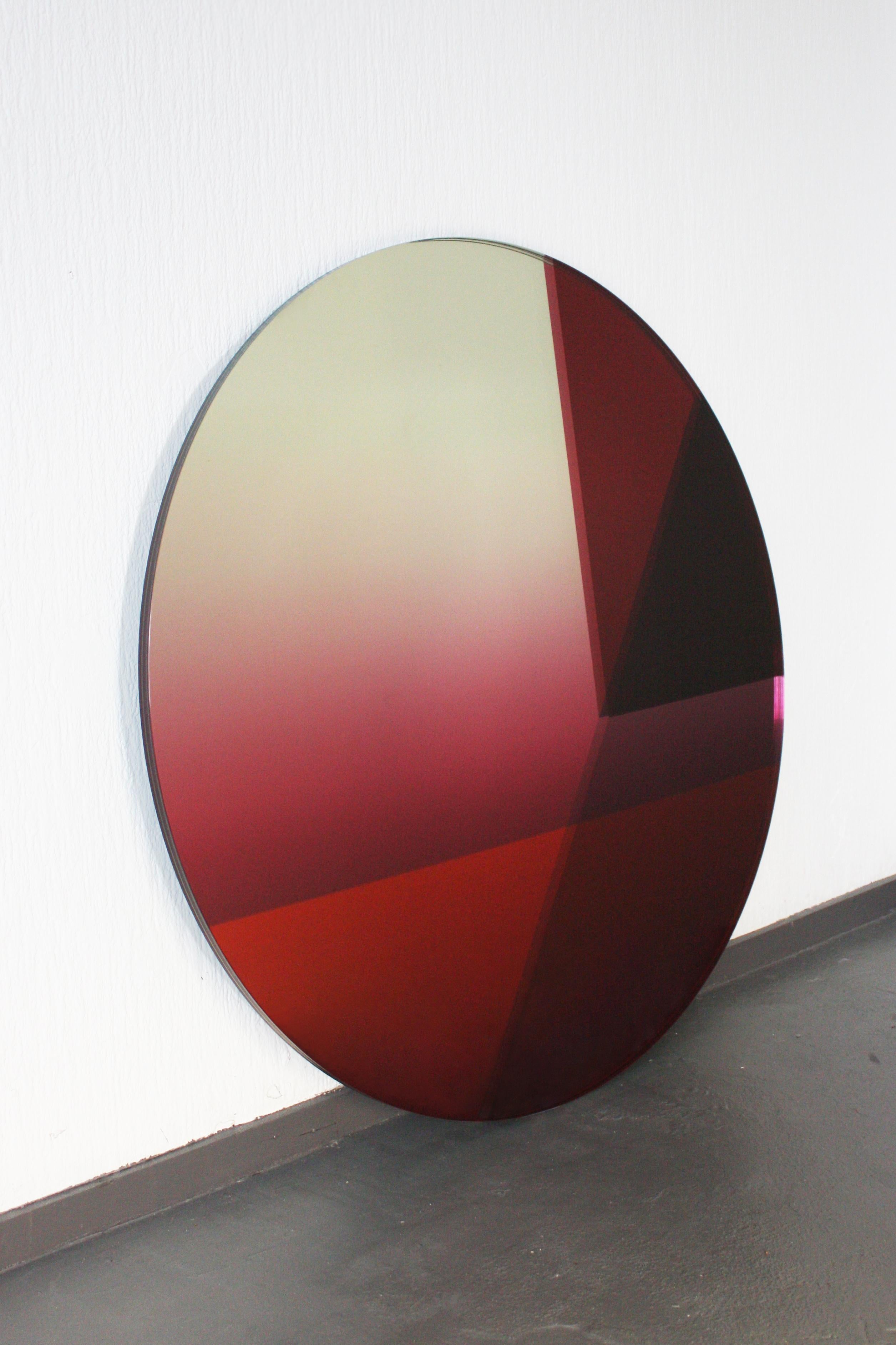 Miroir rond bleu contemporain 100 cm, série Seeing Glass de Sabine Marcelis en vente 3
