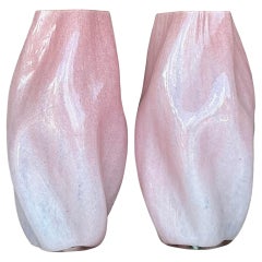 Contemporary Biomorphic Blown Glass Lamps - a Pair