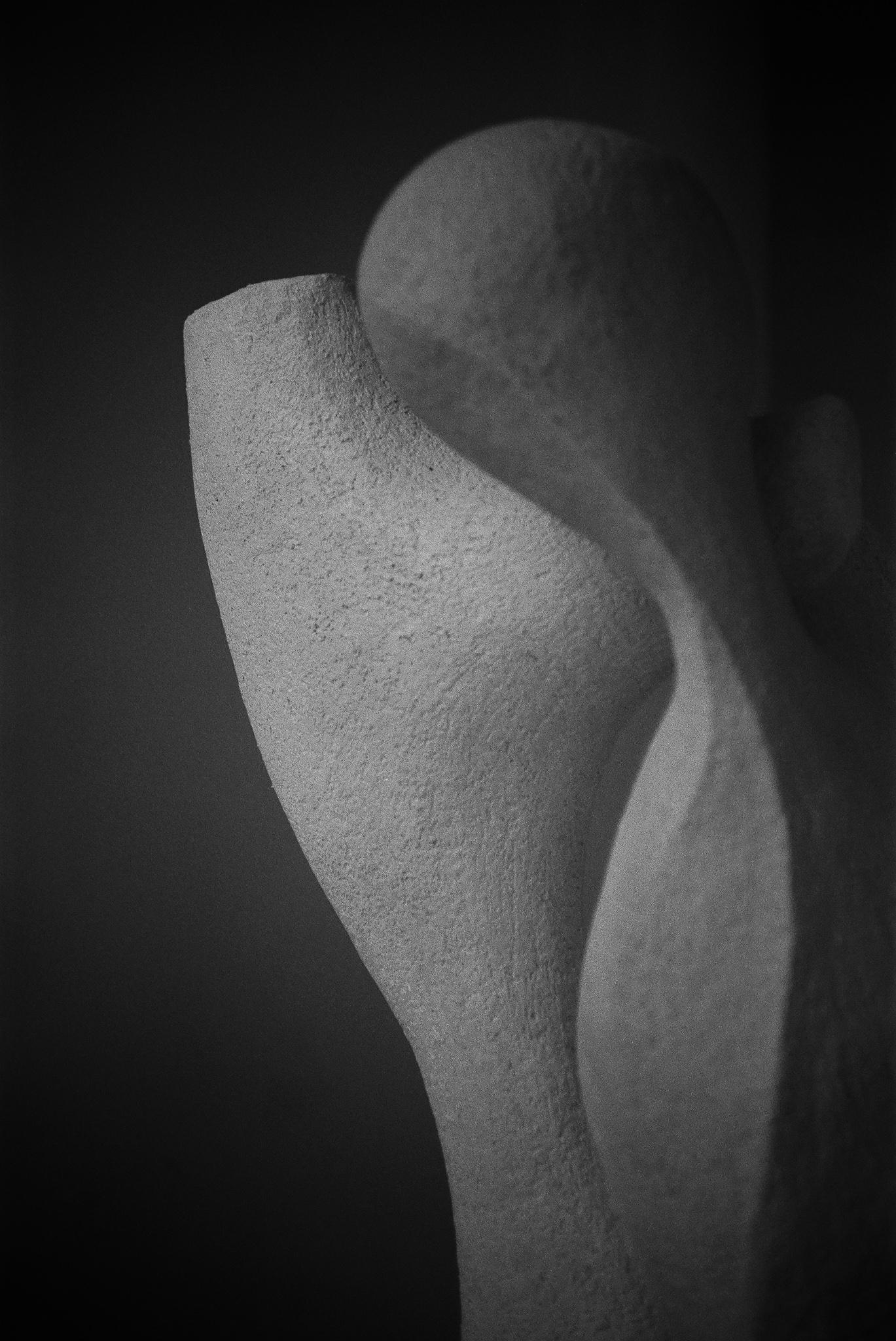 Sculpture contemporaine en céramique blanche en forme de lys de calla organique en vente 4