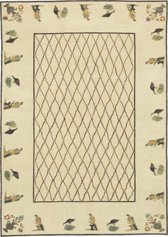 Contemporary "Birds of Paradise" Handwoven Carpet