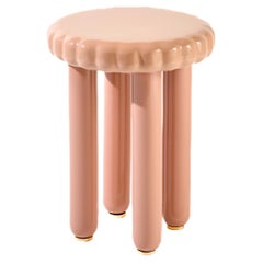 Contemporary 'Biscotto' Ceramic Stool/Side Table in Hazelnut by Studio Yellowdot