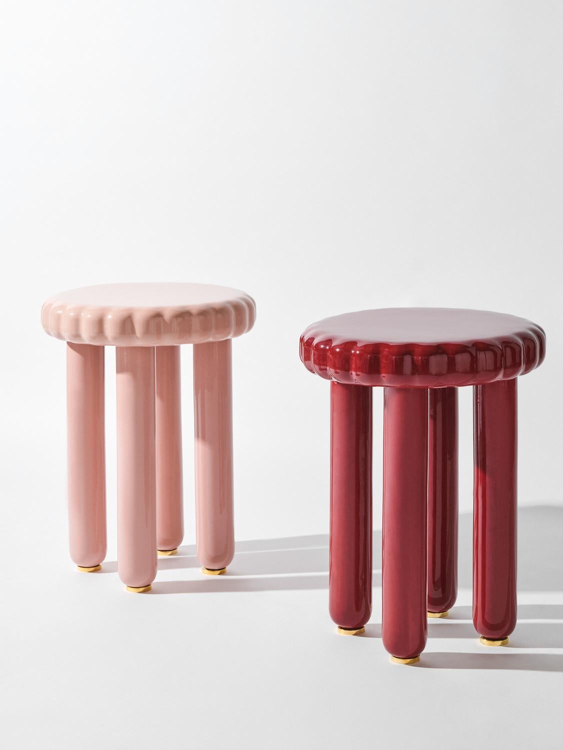 Turkish Contemporary 'Biscotto' Ceramic Stool/Side Table in Macaron by Studio Yellowdot For Sale