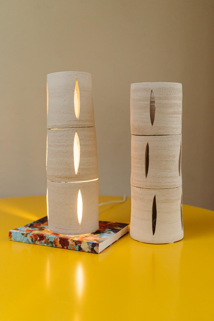 Contemporary Bisque Ceramic Table Lamps  For Sale 1