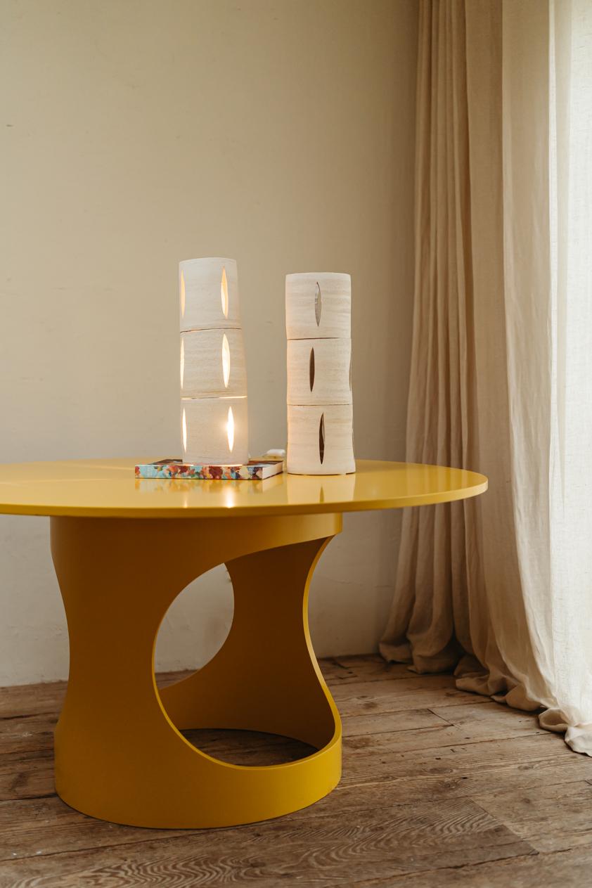 Contemporary Bisque Ceramic Table Lamps  For Sale 4