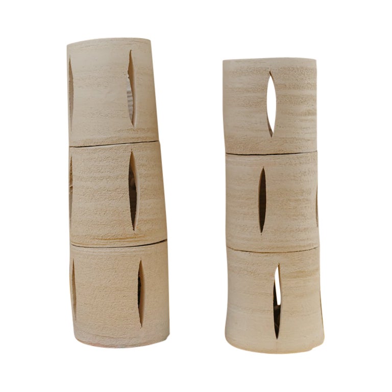 Contemporary Bisque Ceramic Table Lamps