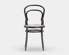 Contemporary Bistro Chair No. 14 by Ton, Black Beech and Cane Seat