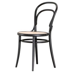 Contemporary Bistro Chair No. 14 by Ton, Black Beech and Cane Seat