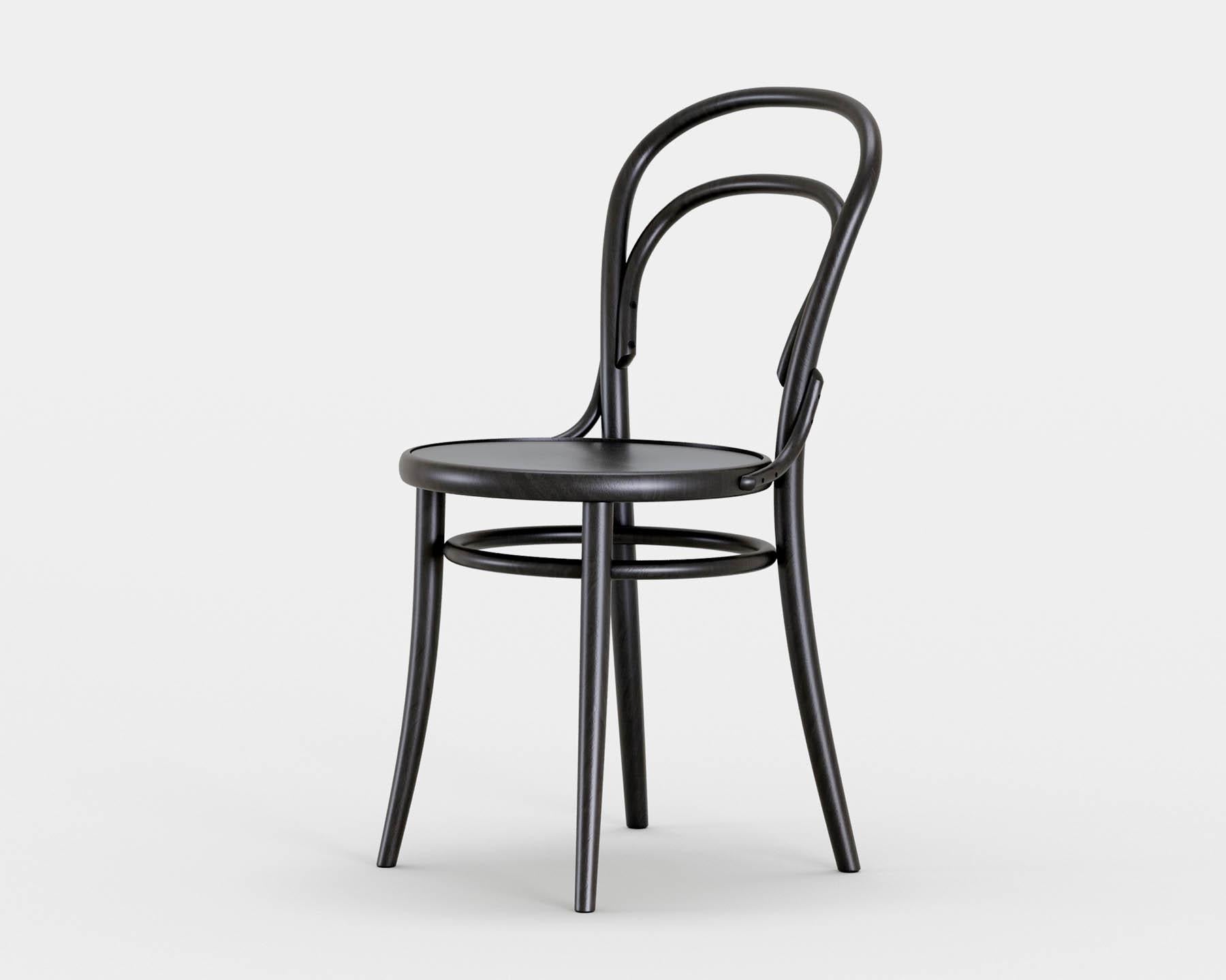 Art nouveau Chaise Bistro contemporaine n° 14 de TON, en hêtre noir en vente