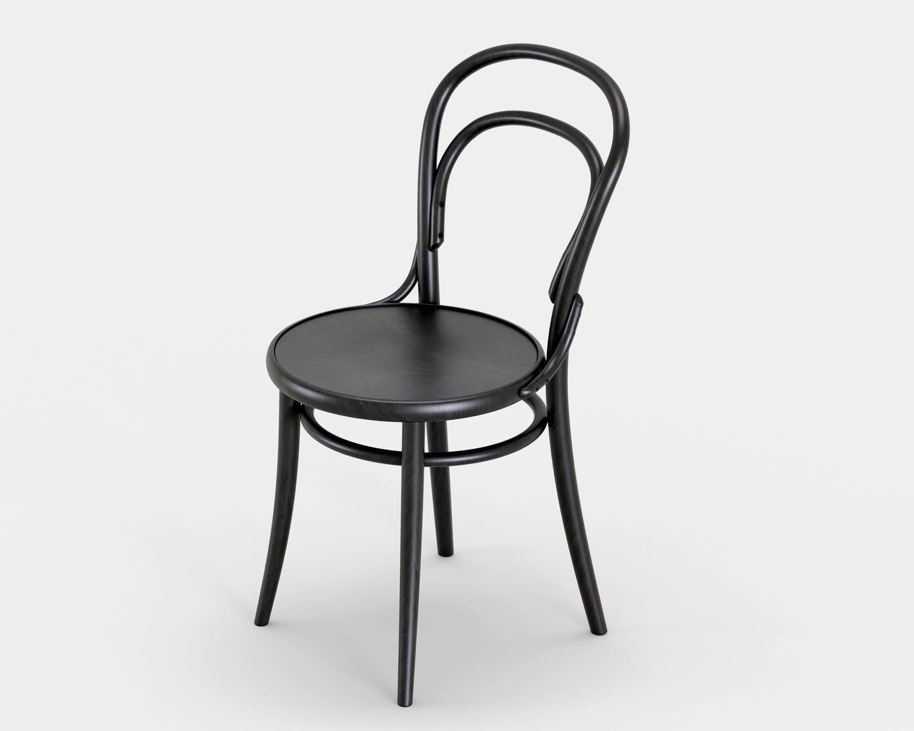 Art Nouveau Contemporary Bistro Chair No. 14 by TON, Black Beech For Sale