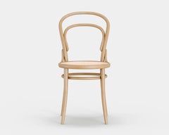 Contemporary Bistro Chair No. 14 by TON, Light Beech and Cane Seat