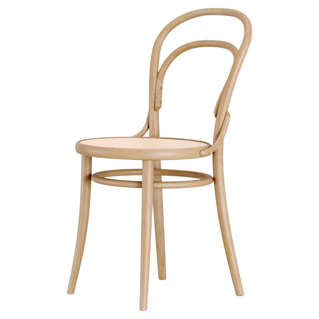 Contemporary Bistro Chair No. 14 by TON, Light Beech and Cane Seat For Sale