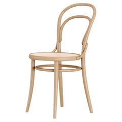 Retro Contemporary Bistro Chair No. 14 by TON, Light Beech and Cane Seat