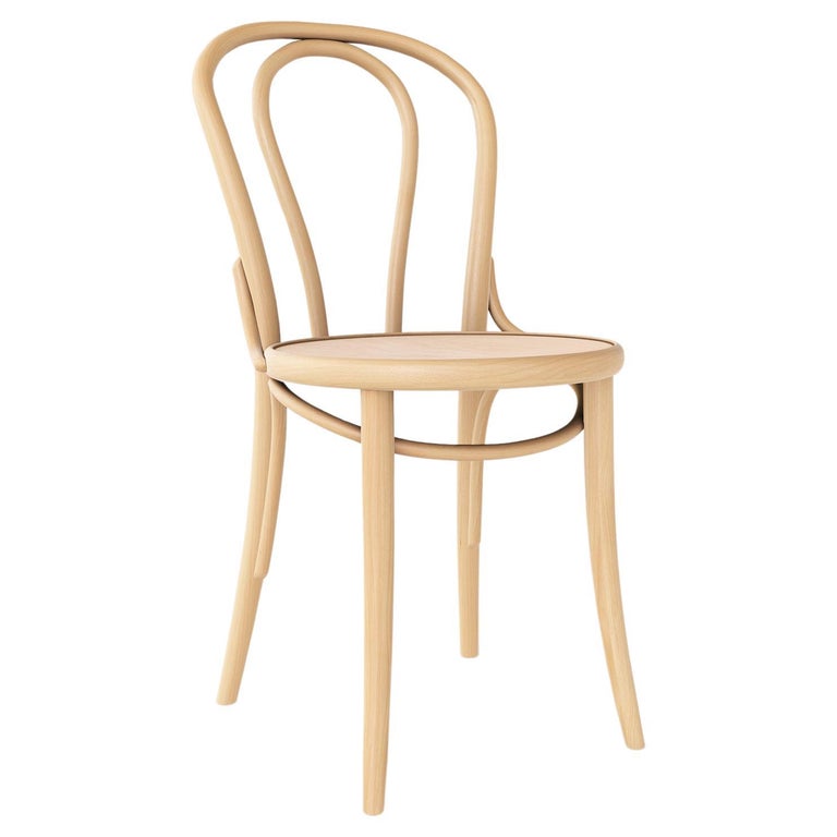 Contemporary Bistro Chair No. 18 by TON, Light Beech For Sale at 