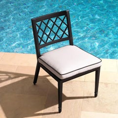 Contemporary Black Aluminum Outdoor Dining Chair Palladium