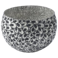 Black and White Ceramic Bowl, Coupe Printemps II