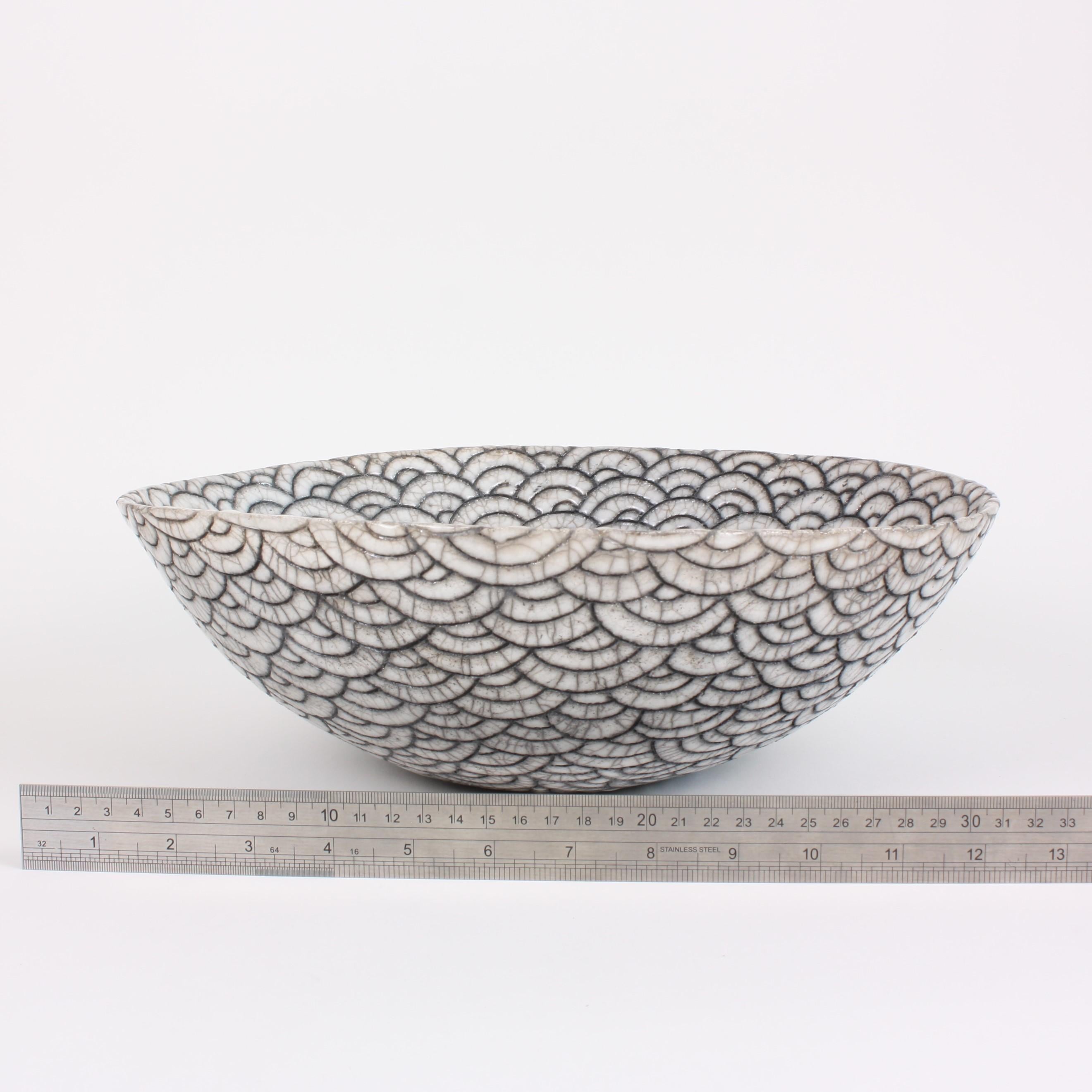 Contemporary Black and White Ceramic Bowl, Coupe Japonaise III 6