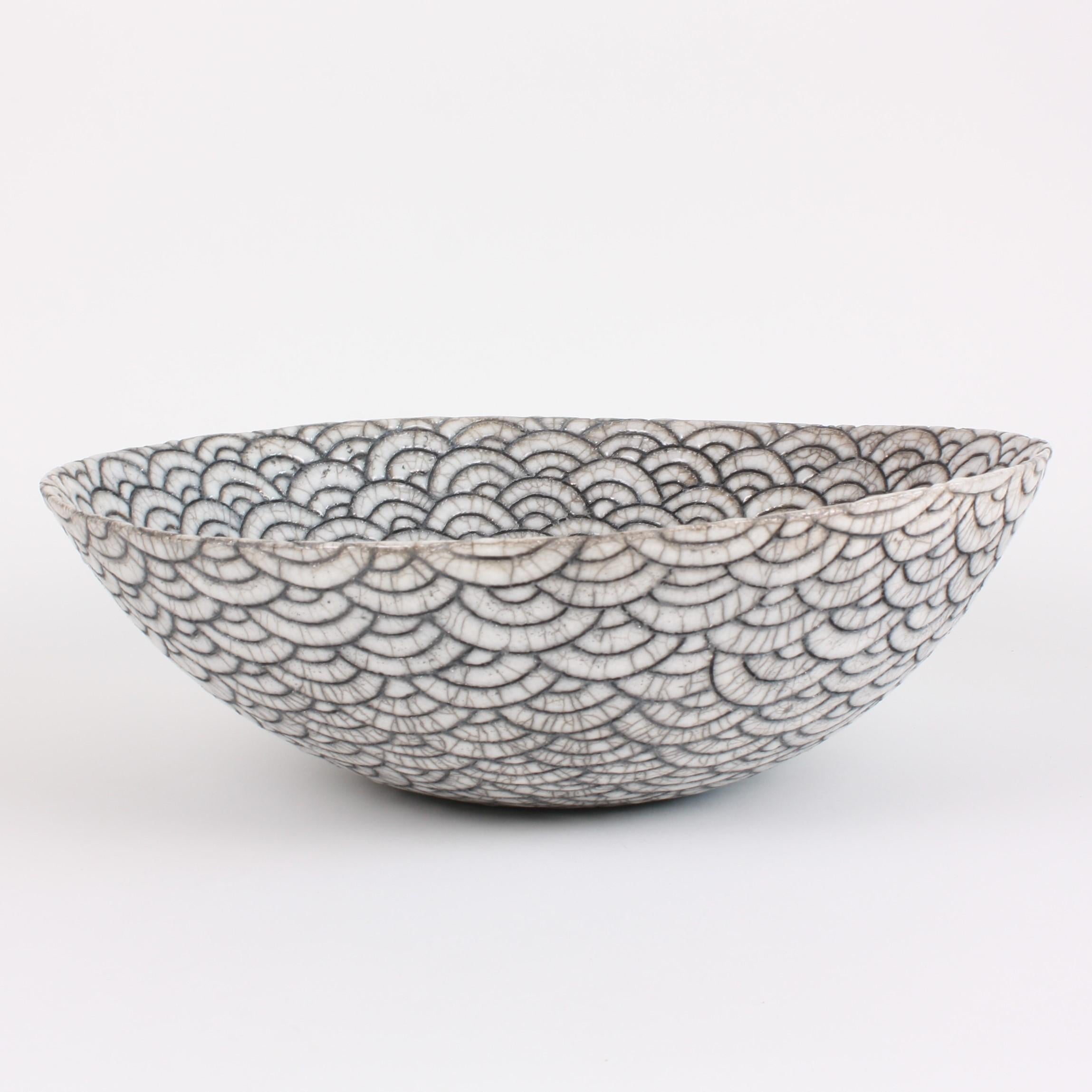Minimalist Contemporary Black and White Ceramic Bowl, Coupe Japonaise III