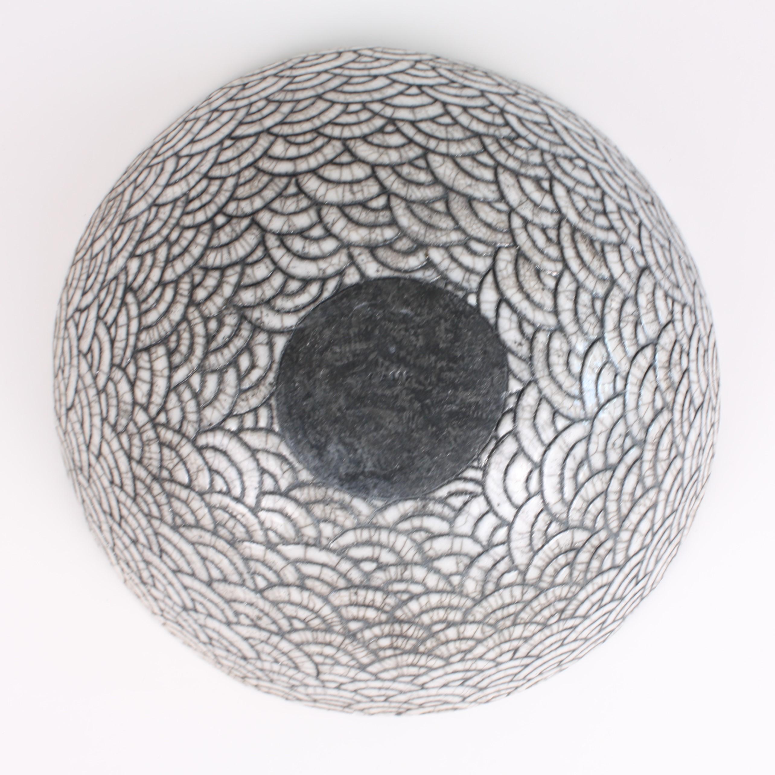 Contemporary Black and White Ceramic Bowl, Coupe Japonaise III 1