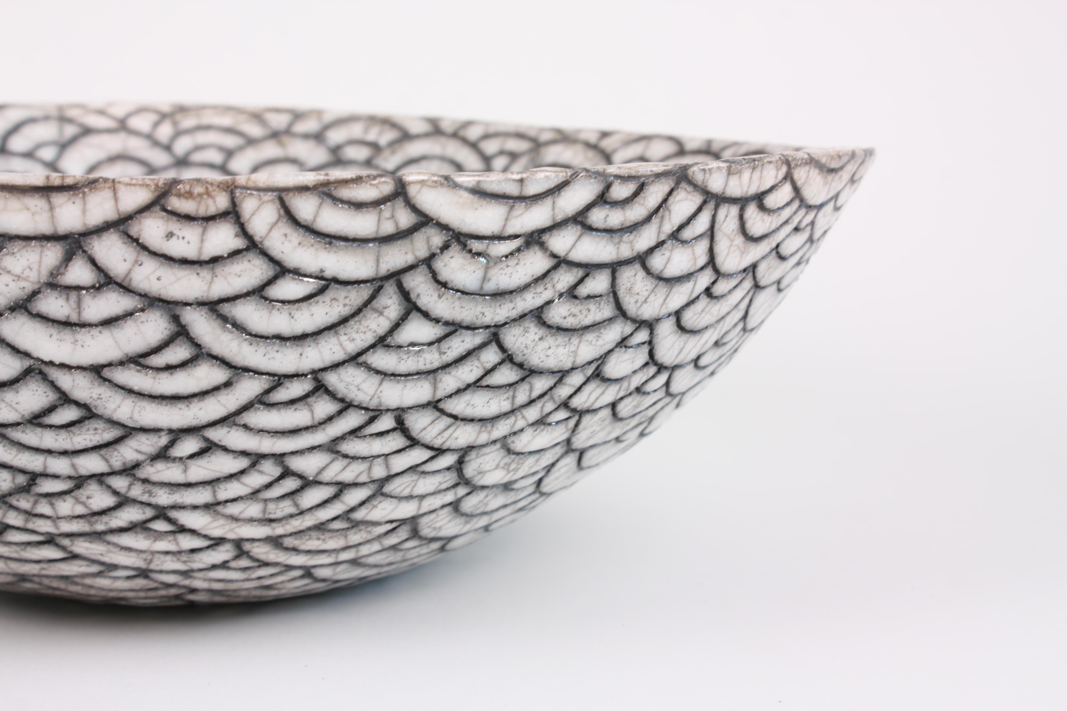 Contemporary Black and White Ceramic Bowl, Coupe Japonaise III 2