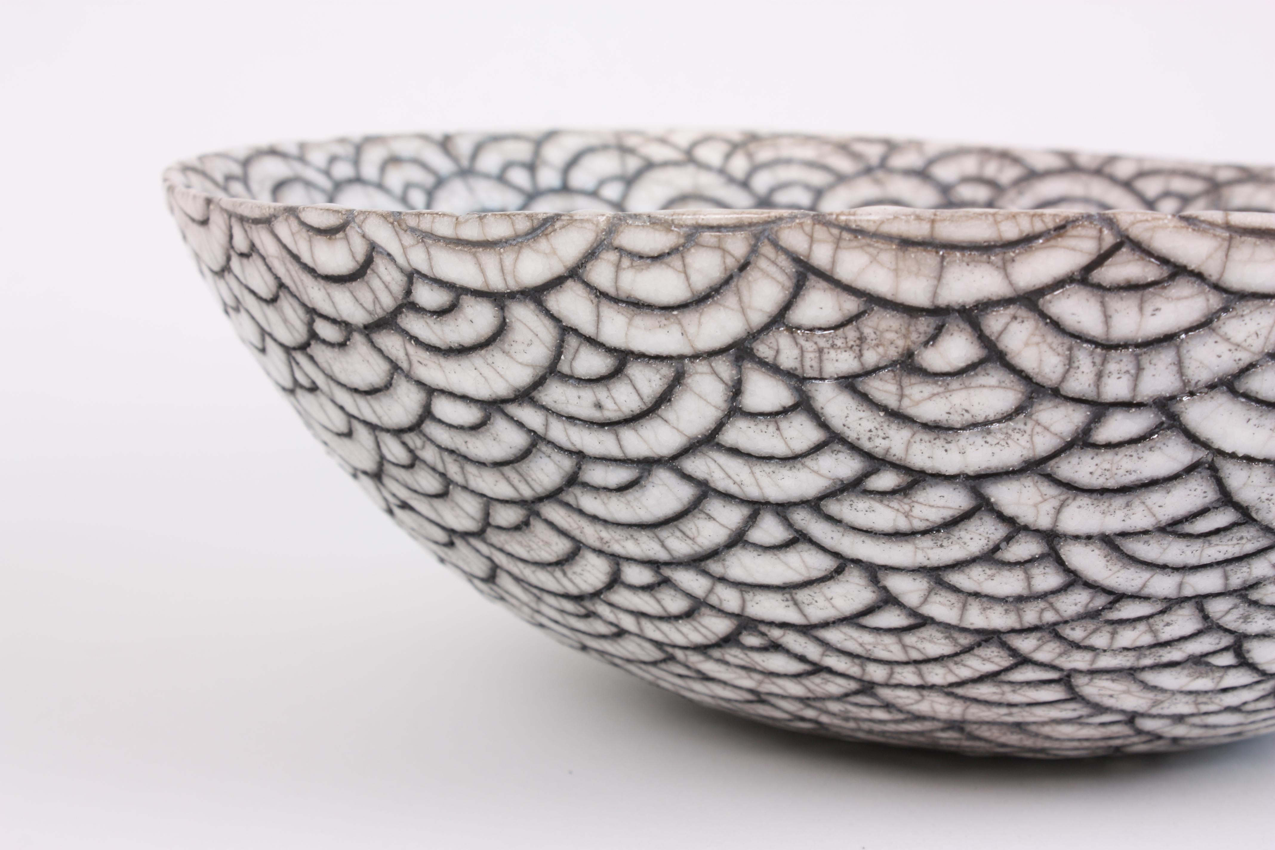 Contemporary Black and White Ceramic Bowl, Coupe Japonaise III 3