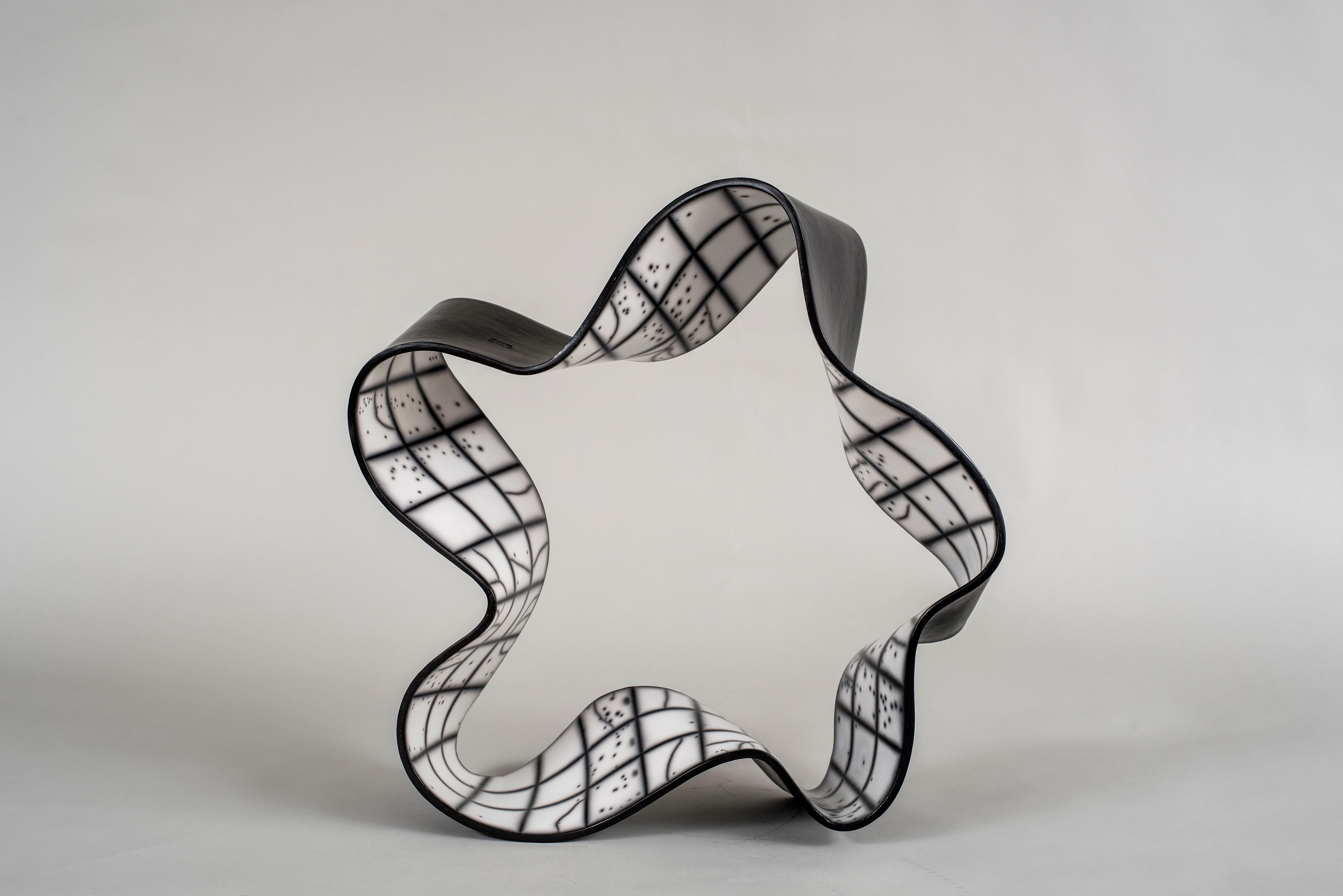 Israeli Contemporary Black and White Ceramic Sculpture For Sale