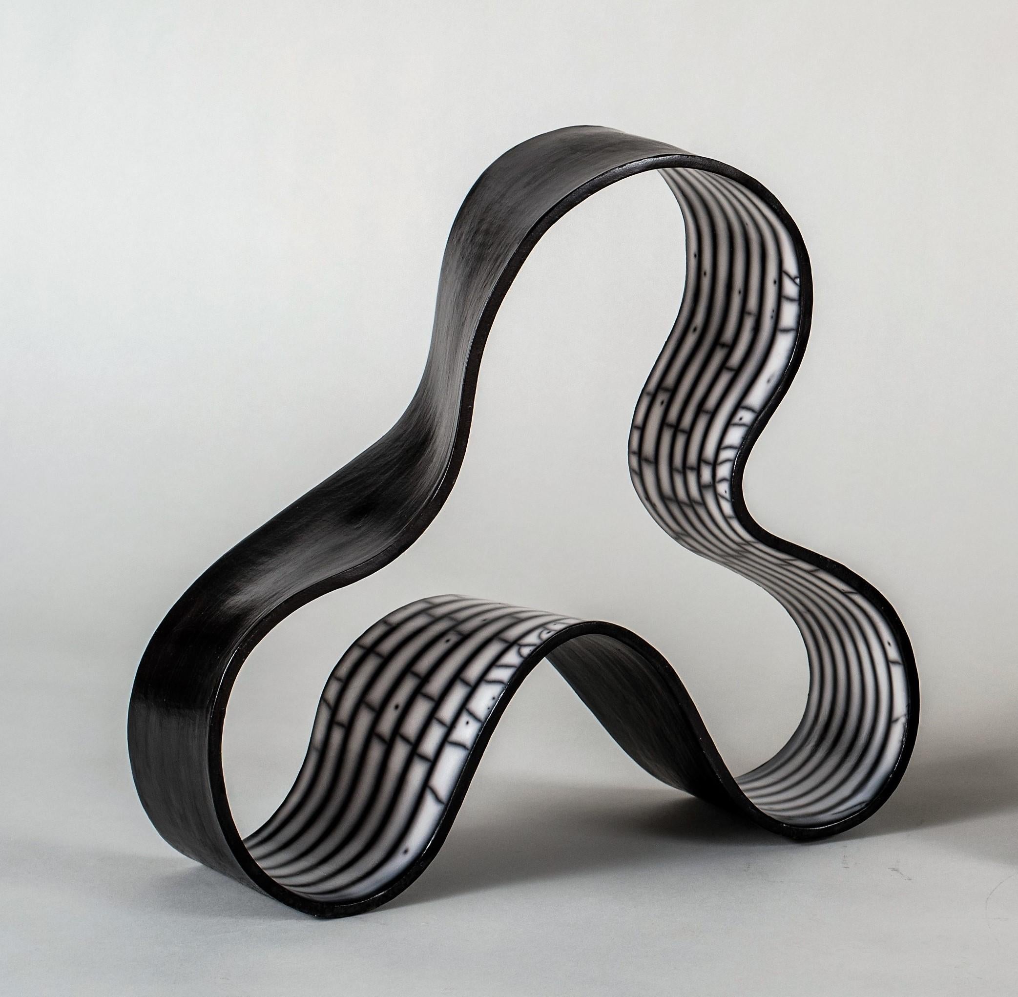 Other Contemporary Black and White Ceramic Sculpture For Sale