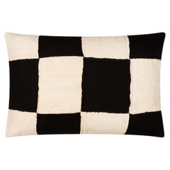 Contemporary Black and White Checkered Cushion Cover Mad from Malian Fabrics