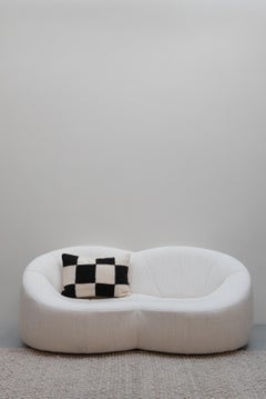 Contemporary Black and White Chess Cushion - Made from Malian Fabrics