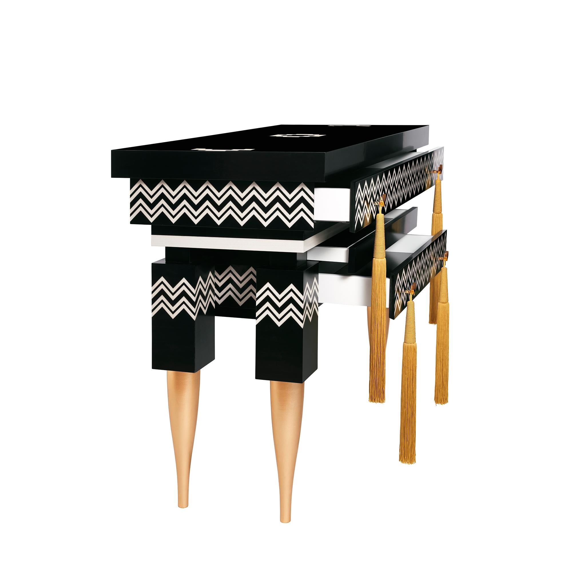 Other Contemporary Black and White Console For Sale